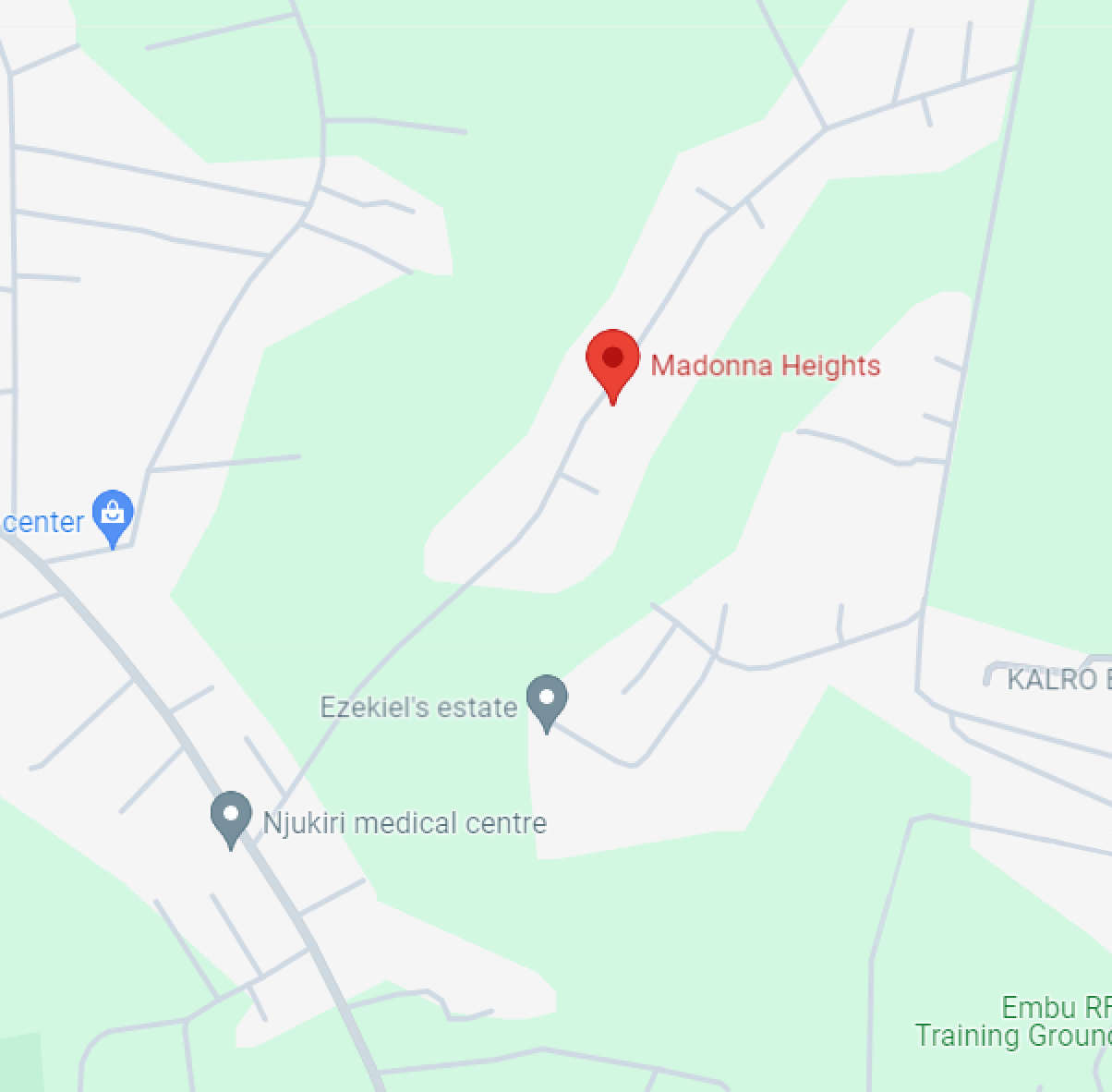 A screenshop of the hostel from google maps